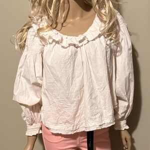 Anthropologie Cream Crop Top